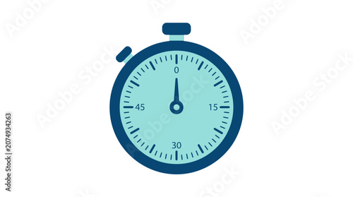 Blue analog stopwatch icon showing passing time