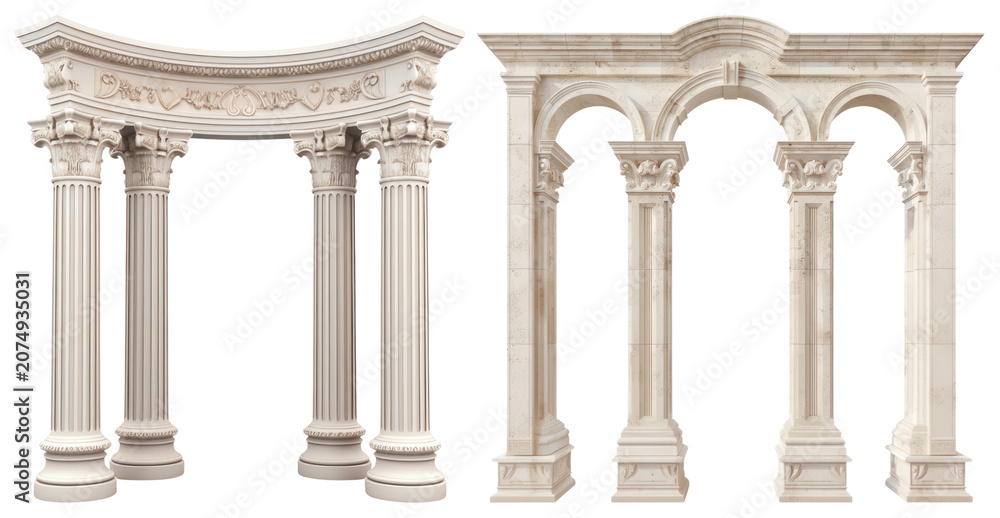 Naklejka premium PNG Elegant classical architectural columns on transparent background