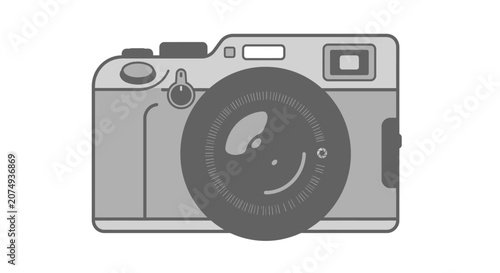 Vintage Camera Icon Illustration on White Background