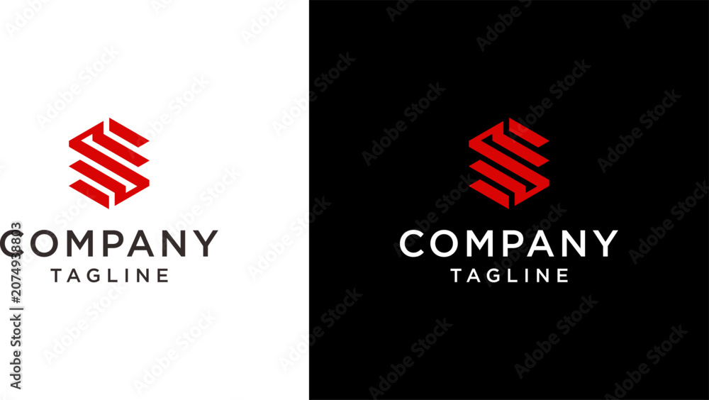 Fototapeta premium Abstract Letter S Monogram Logo Design with Geometric Stripe Line Art for Modern Business Branding