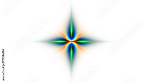 Four-Pointed Rainbow Starburst Lens Flare Effect
