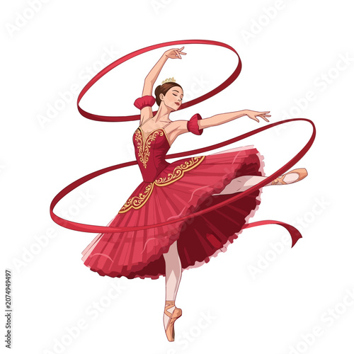 Female Ballet Dancer performing Chaine Turn Sequence