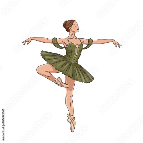 Female Ballet Dancer holding Second Position Arm Balance