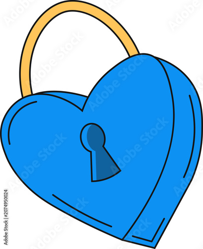 Valentine Day Doodle Sticker. Isolated on White Background.
