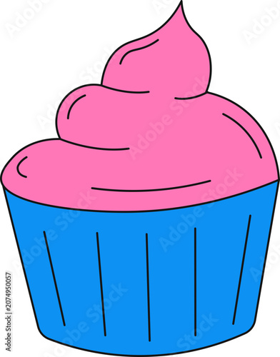 Valentine Day Doodle Sticker. Isolated on White Background.