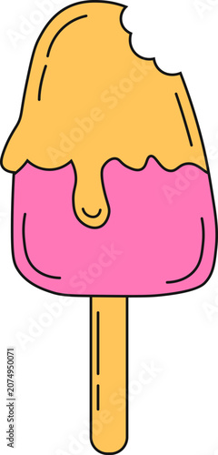 Valentine Day Doodle Sticker. Isolated on White Background.