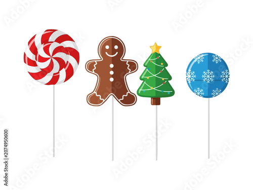 Christmas candy lollipops