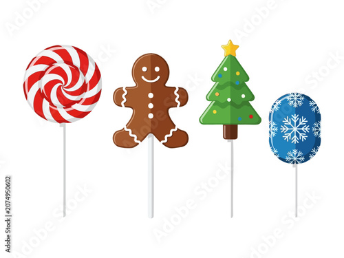Christmas candy lollipops