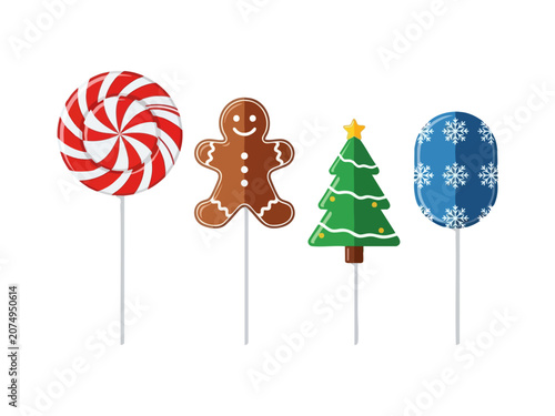 Christmas candy lollipops