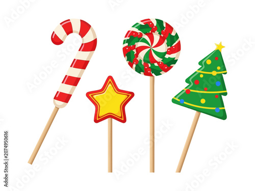 Christmas candy lollipops