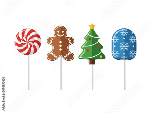 Christmas candy lollipops