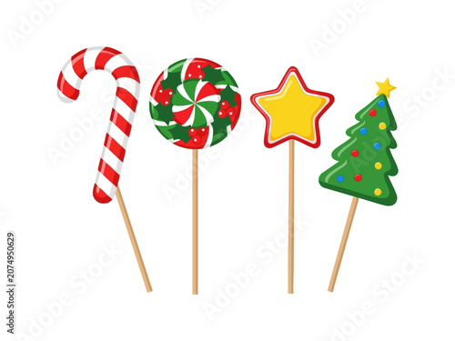 Christmas candy lollipops
