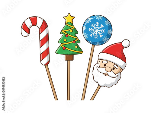 Christmas candy lollipops