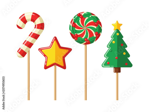 Christmas candy lollipops