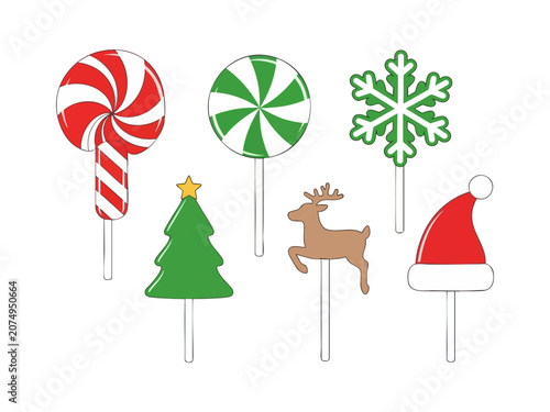 Christmas candy lollipops