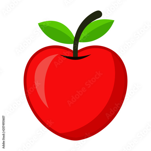 Apple Vector Icon On White Background