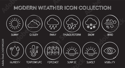 modern weather icon collection 