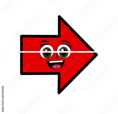 red cutest arrow isolated on white background