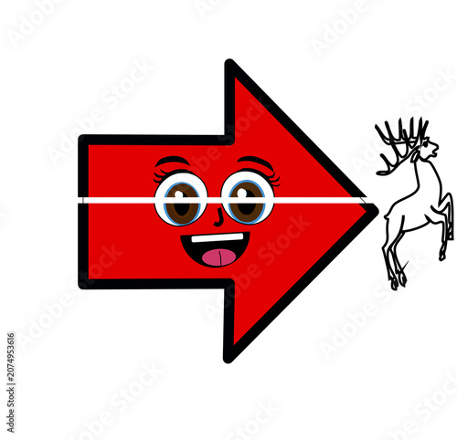 cute arrow cut into two parts and deer 