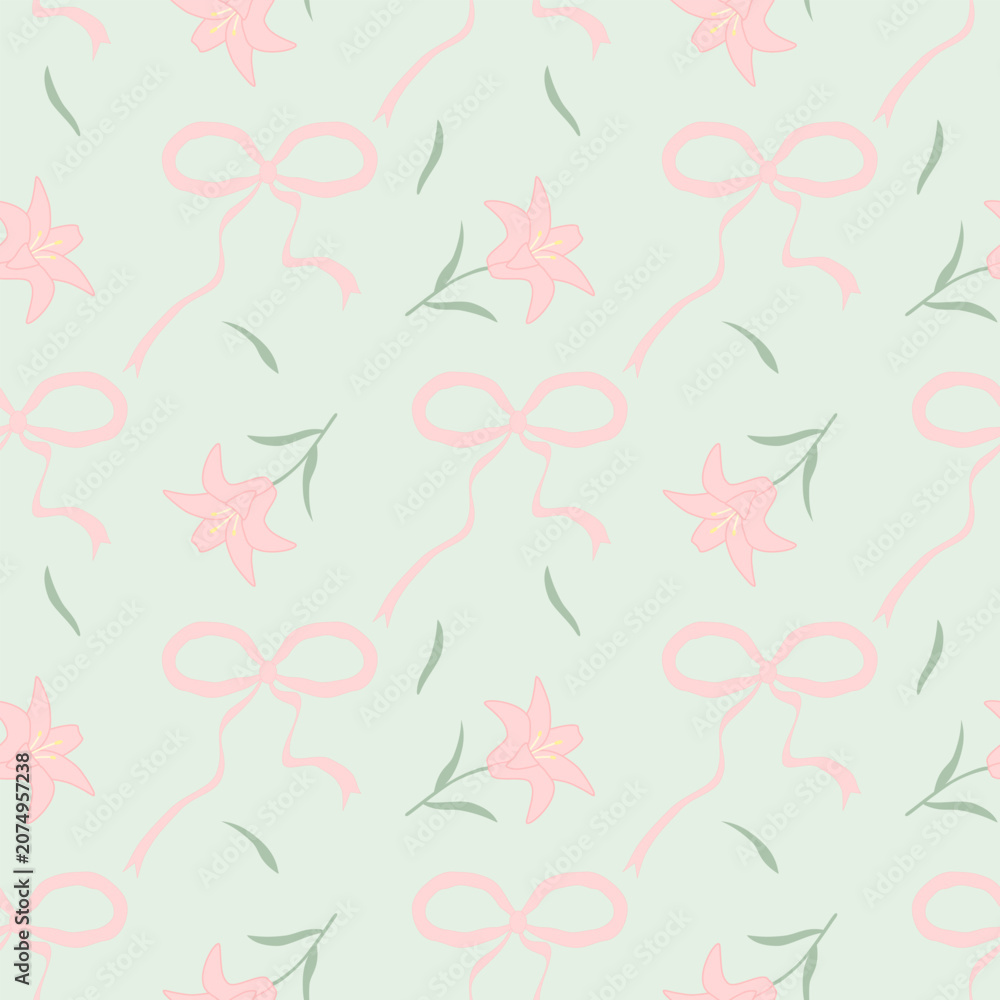 Fototapeta premium seamless background with flowers