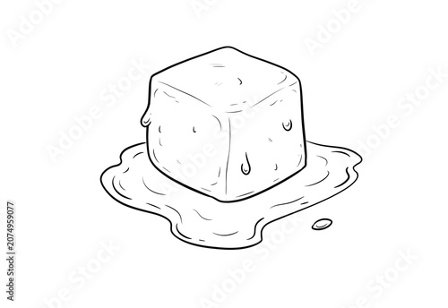melting ice digital drawing illustration isolated