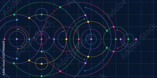 Technology background . Geometric circles. Engineering technologies. Vector illustration.