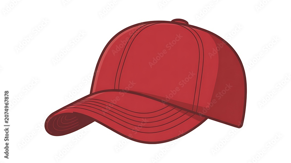 Fototapeta premium Red cap illustration, isolated on transparent background.