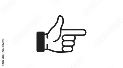 Hand icon pointing right with index finger extended.