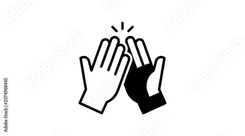 High five hand gesture celebration success icon