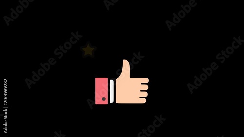 thumbs up 5 star rating business customer review animation HD 4K