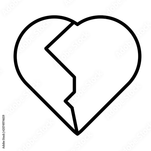 Cuadro en lienzo Broken Heart Glyph Icon for Heartbreak and Relationship Loss Vector