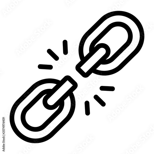 Broken link Line Icon