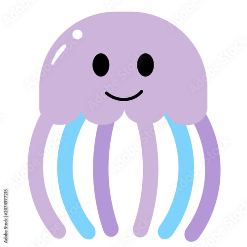 かわいいクラゲのフラットアイコン