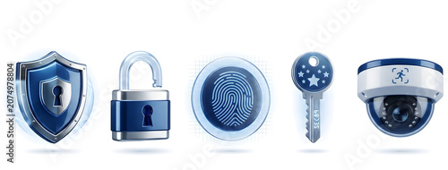 3D Security Icon Pack with Protection, Privacy and Cyber Safety Symbols