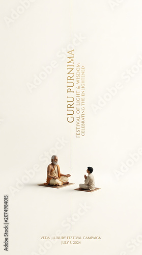 Guru Purnima Hindi calligraphy guru disciple illustration background wallpaper