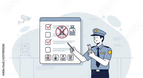 Security Guard Explains Prohibited Items List Rules on Board