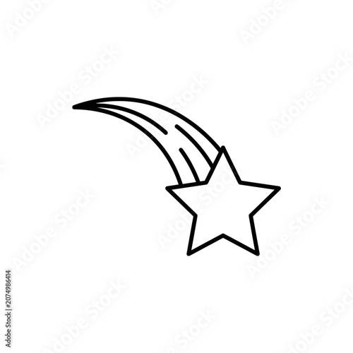 Shooting star with motion trail minimalist line icon