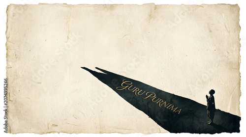 Guru Purnima elegant shadow typography representing spiritual enlightenment illustration background wallpaper