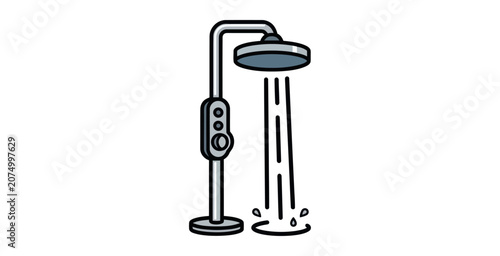 Cartoon Shower Head Vector Illustration