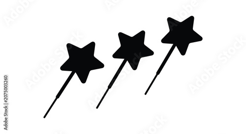 Bild auf Leinwand Star shaped silhouettes with slender sticks against a white background astral