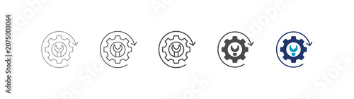 Fotografie maintain icon set consisting of multiple styles vector illustration