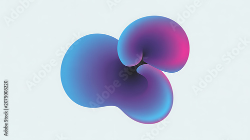 Overlapping amorphous shapes in gradient blue and pink a digital vector illustration on a white background abstract