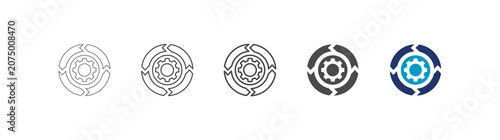 Photos replace icon set consisting of multiple styles vector illustration