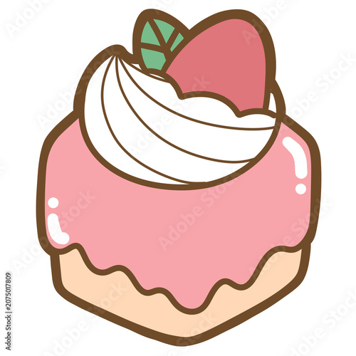 Cute strawberry cake Dessert clipart png