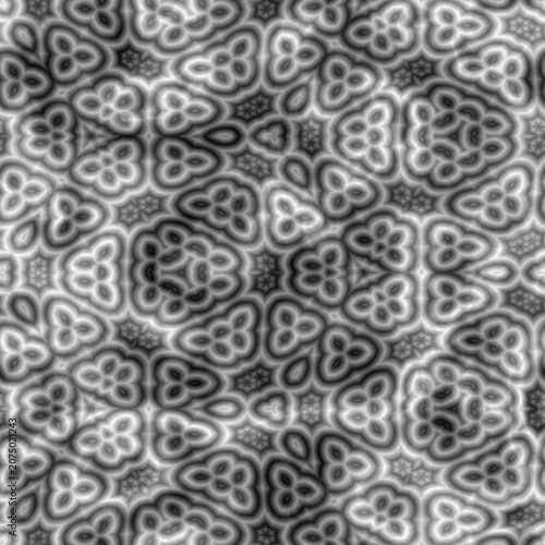 Canvastavla Grayscale fractal kaleidoscopic seamless background pattern