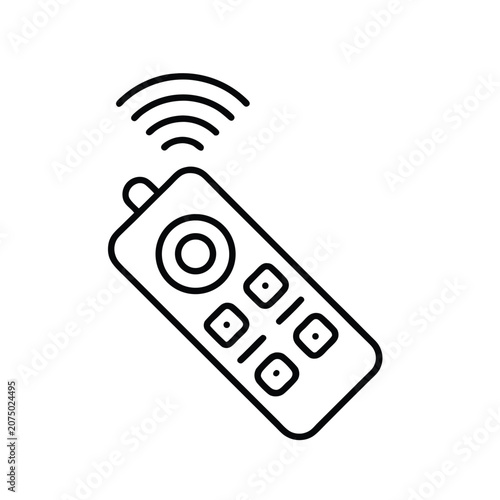 Remote Control Icon with Wireless Signal