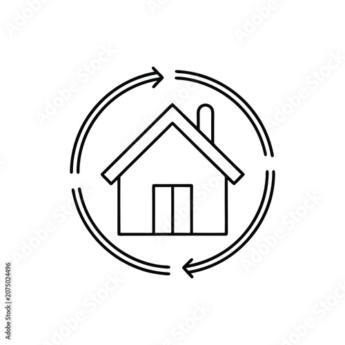 Eco Home Icon with Circular Arrows
