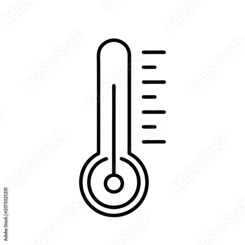 Thermometer Icon with Measurement Scale