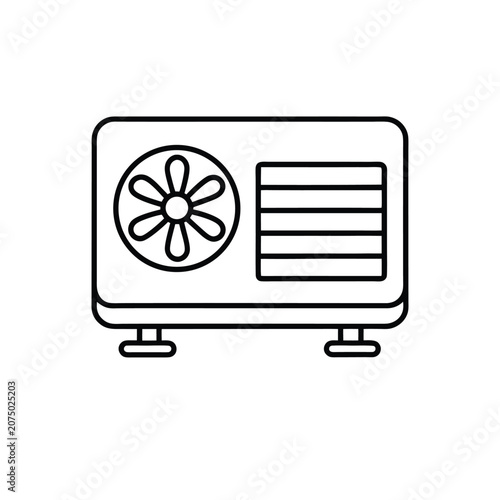 Air Conditioning Unit Icon with Fan and Vent