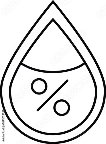 Water Droplet Icon with Percentage Symbol